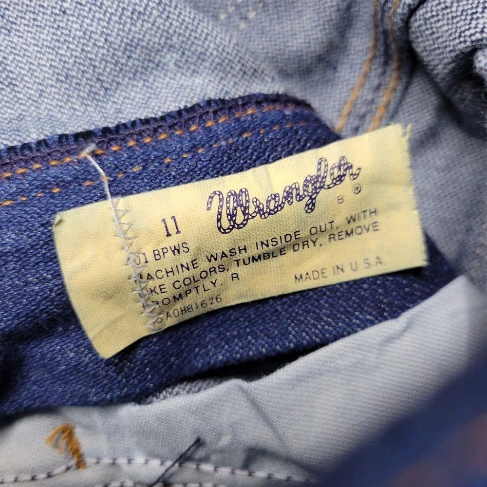 Vintage Wrangler Jeans Boys 11 Slim Straight Leg Made USA‎ 90s Denim Prewashed